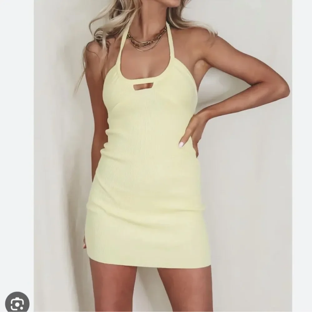 For Love And Lemons | Dresses | For Love Lemonsnwt For Love And Lemons 49  Yellow Halter Knit Dress Nwt Xs | Poshmark